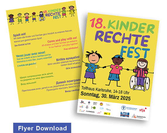 Kinderrechte-Flyer-Abbildung und Downloadmöglichkeit